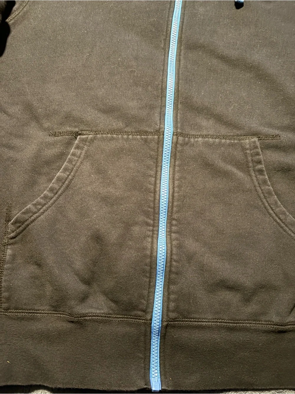 The North Face Black Hoodie with Light Blue Trim